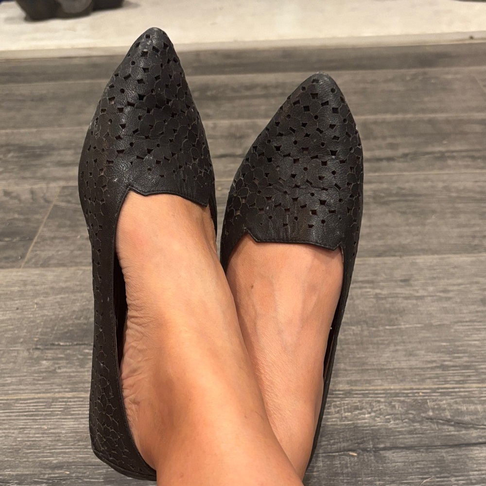 Jeffrey Campbell Black Perforated Flats